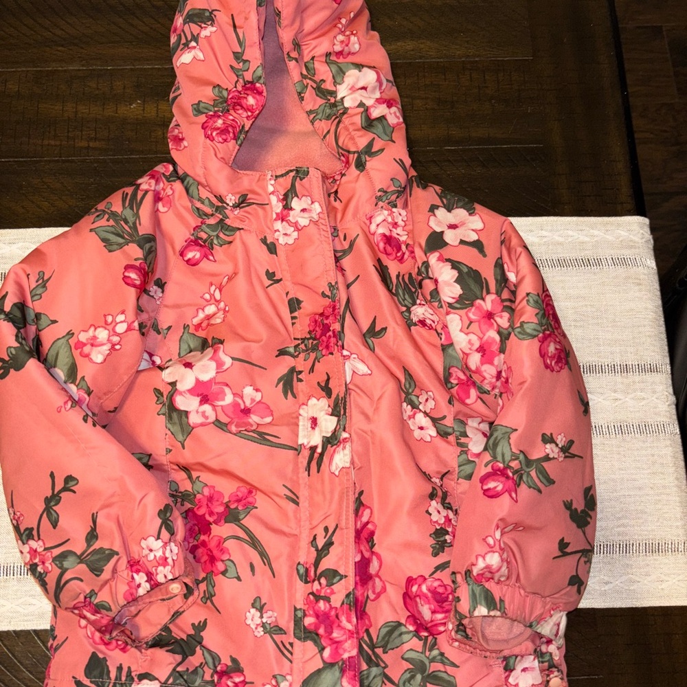 The Childrens Place 3 in 1 Floral Pink Kids Jacket - Picture 2 of 5